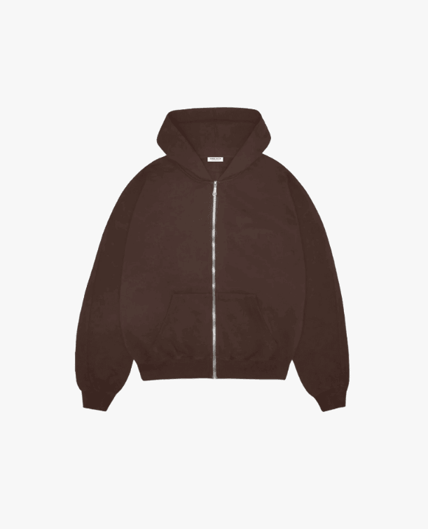 COZY ZIP UP - BROWN