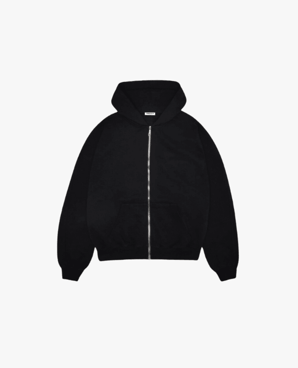 COZY ZIP UP - BLACK